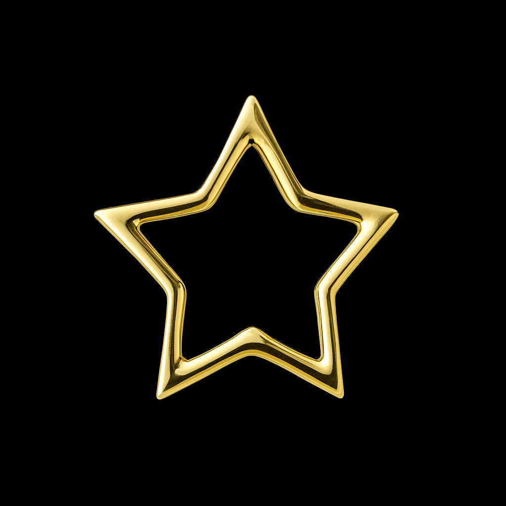 Hollow Star 18k Gold Tooth Charm