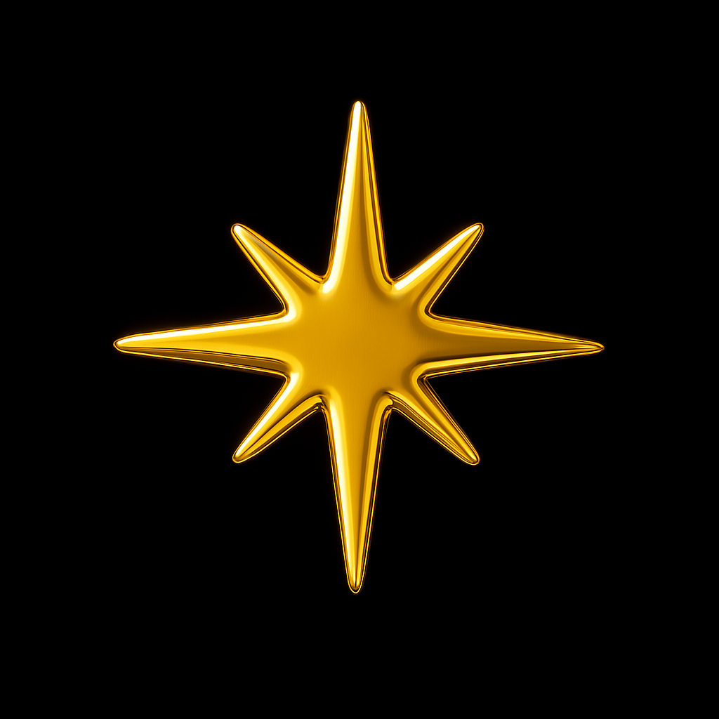8-point Star 18k Gold Tooth Charm