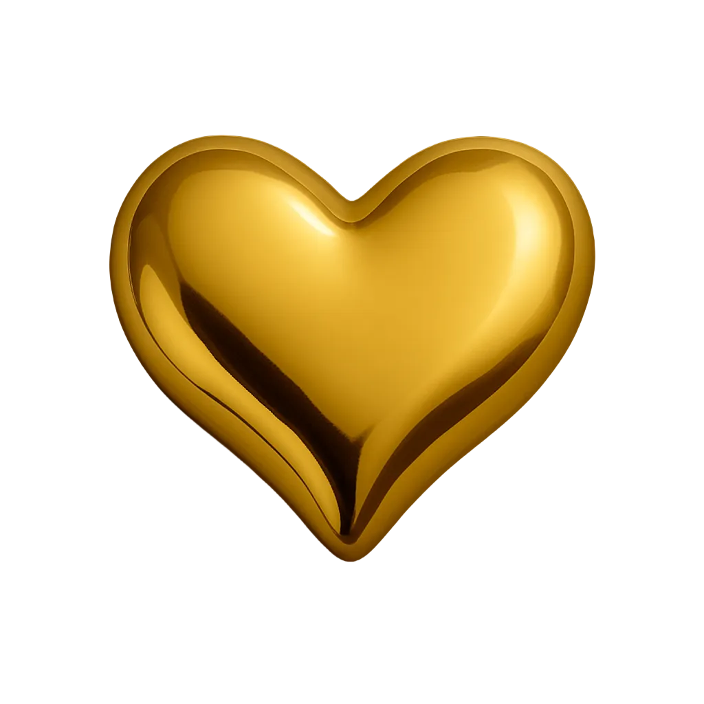 The Bubble-Brat Cosmic Love Micro Heart 18k Gold Tooth Charm (micro size)
