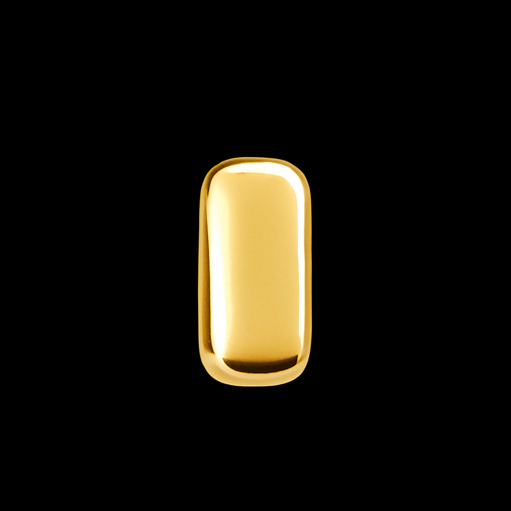 Thick Gold Bar 18k Gold Tooth Charm