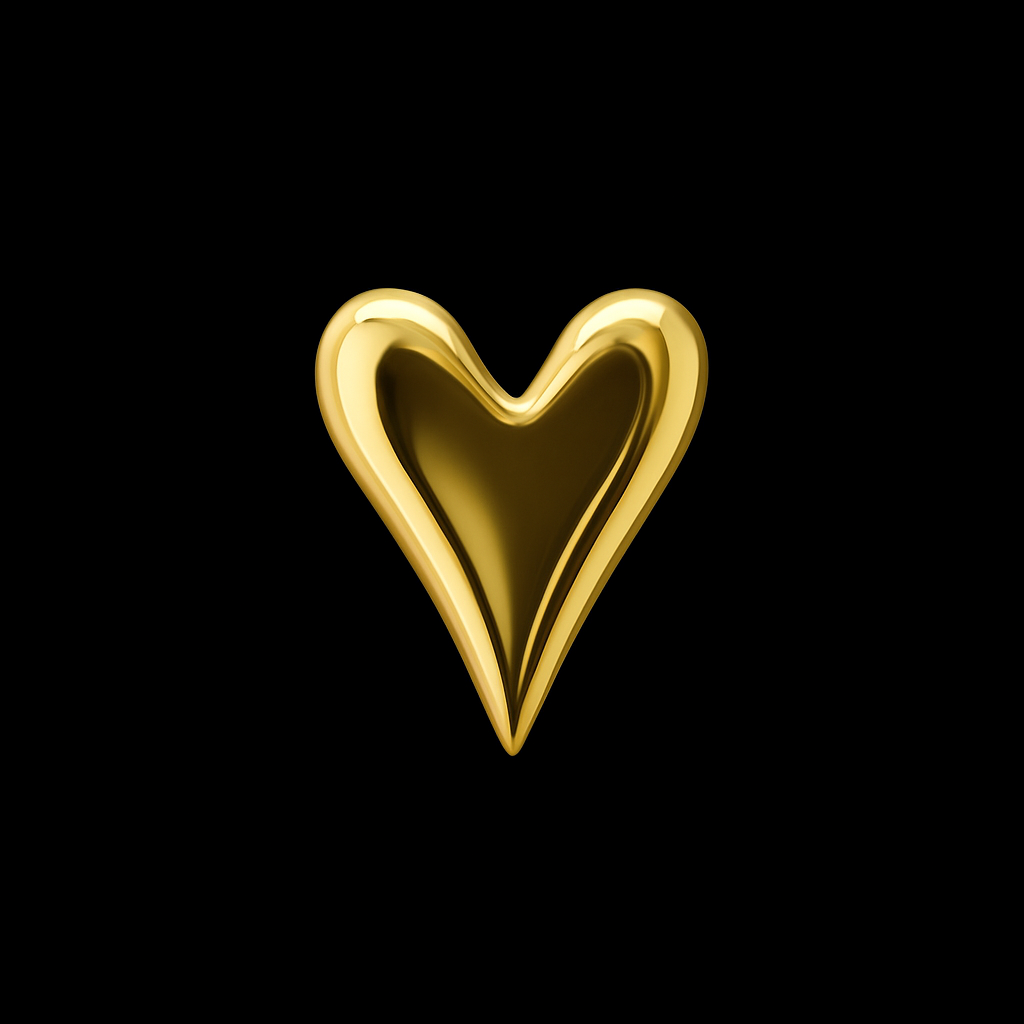 Pointed Heart 18k Gold Tooth Charm