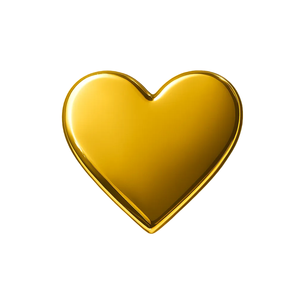 Solid Heart Classic Heart 18k Gold Tooth Charm