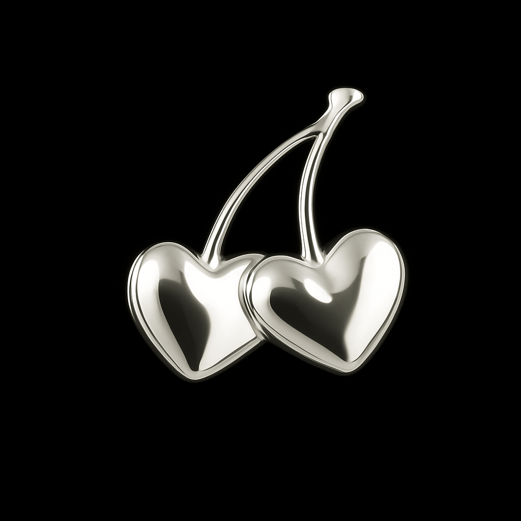 Cherry Hearts 18k Gold Tooth Charm