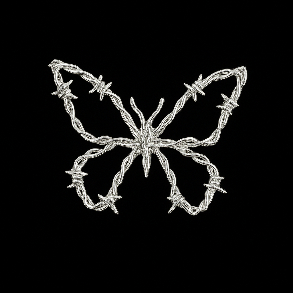 Barbwire Butterfly 18k Gold Tooth Charm