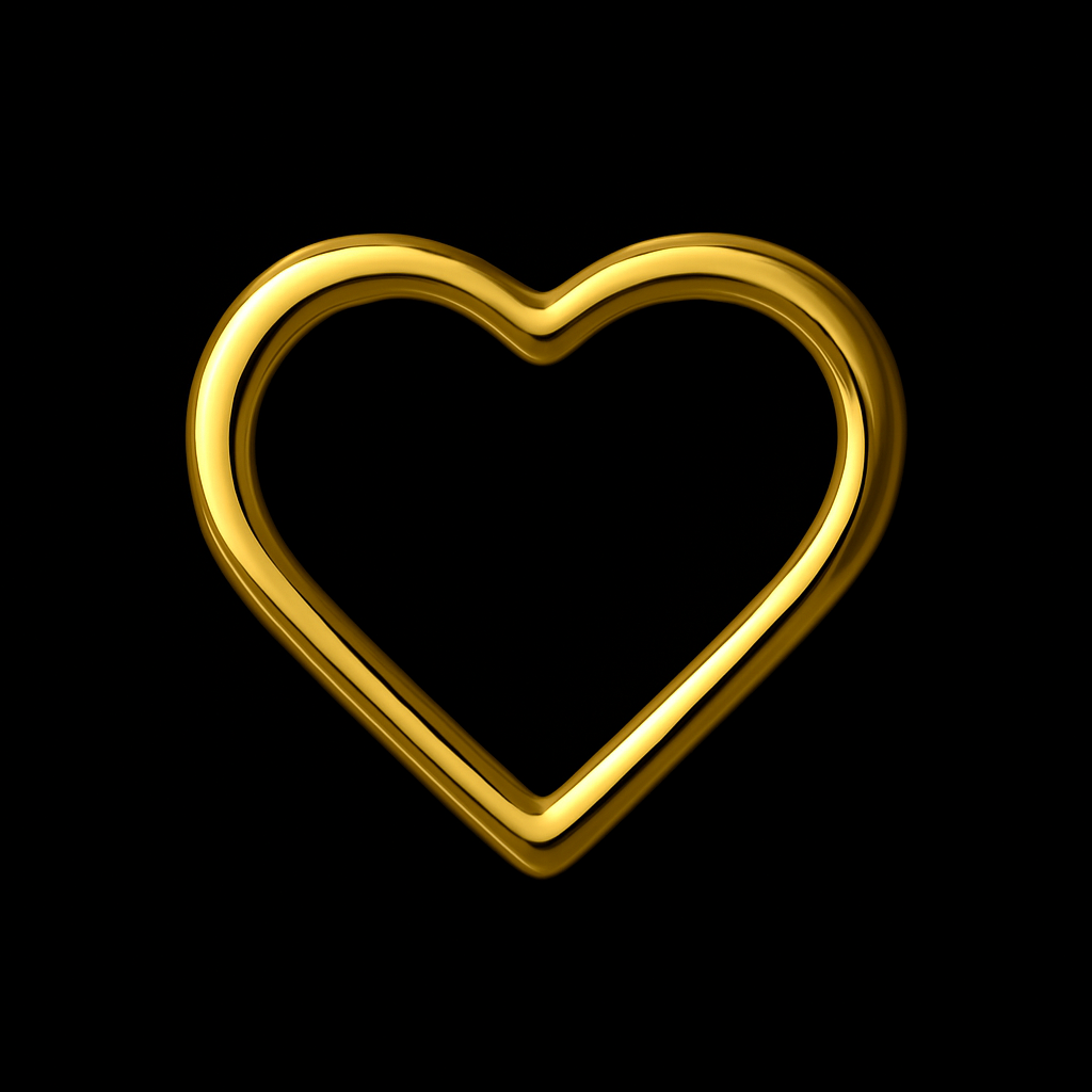 Hollow Heart 18k Gold Tooth Charm