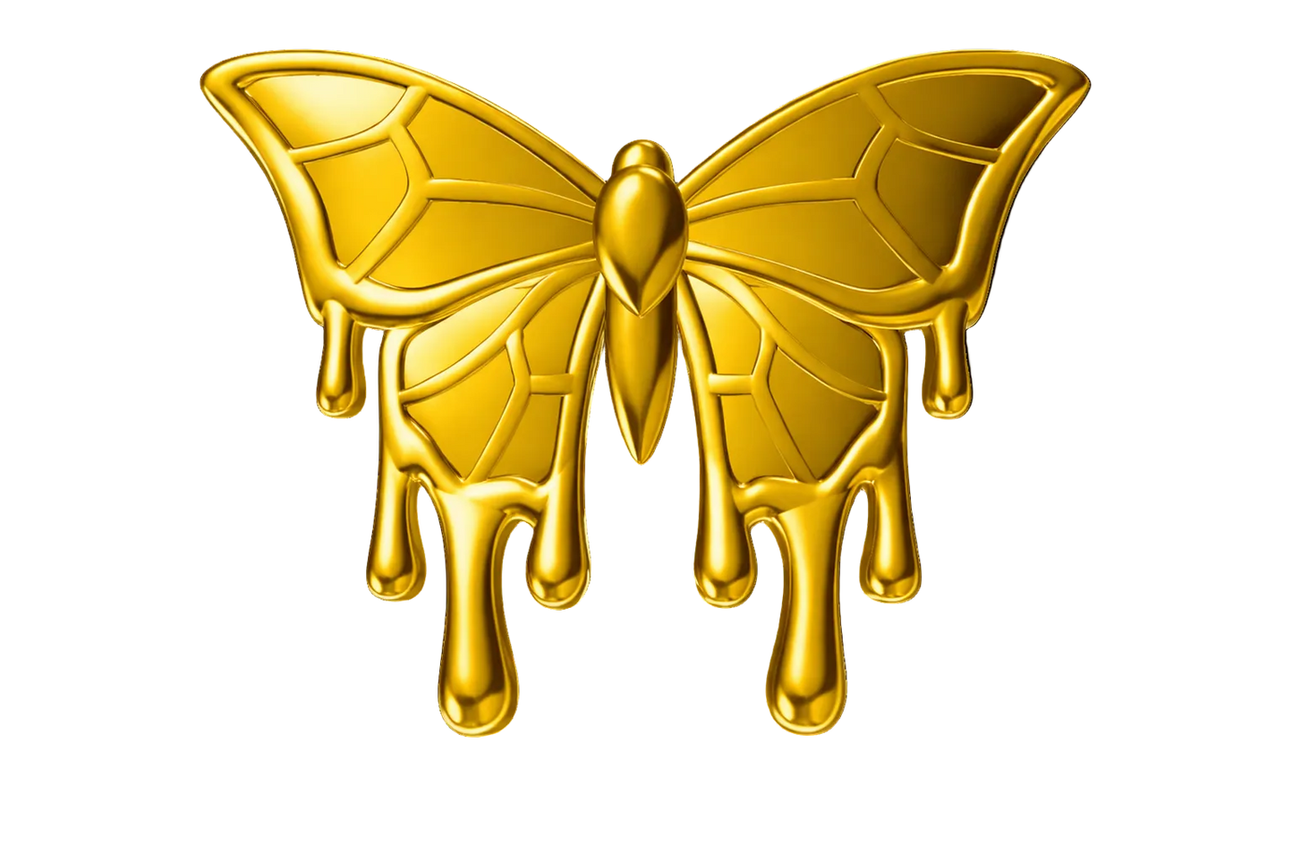 Stain Glass Butterfly Tooth Gem Charm | Solid 18K Gold, Dental Safe, Curved Back
