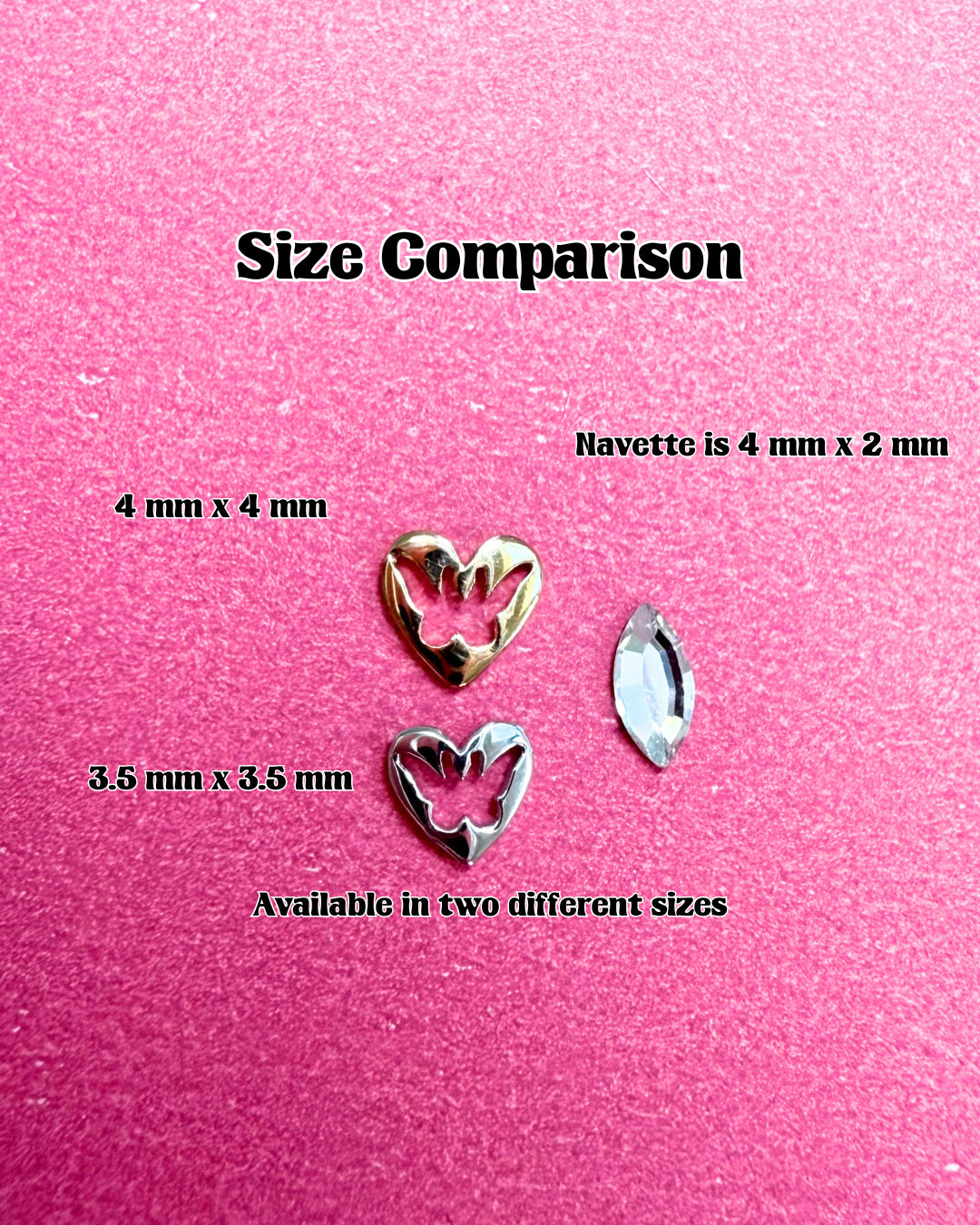 Heart-Framed Hollow Butterfly 18k Gold Tooth Charm