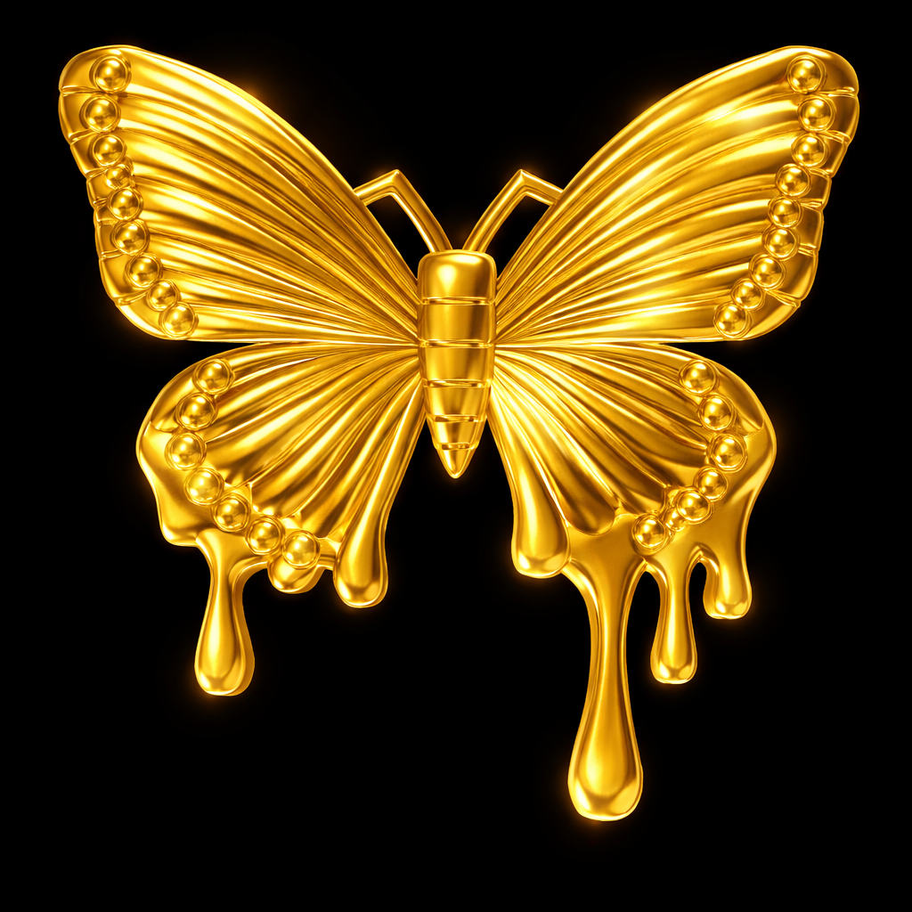 Molten Monarch Liquid Butterfly 18k Gold Tooth Charm