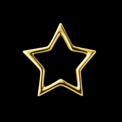 Hollow Star 18k Gold Tooth Charm