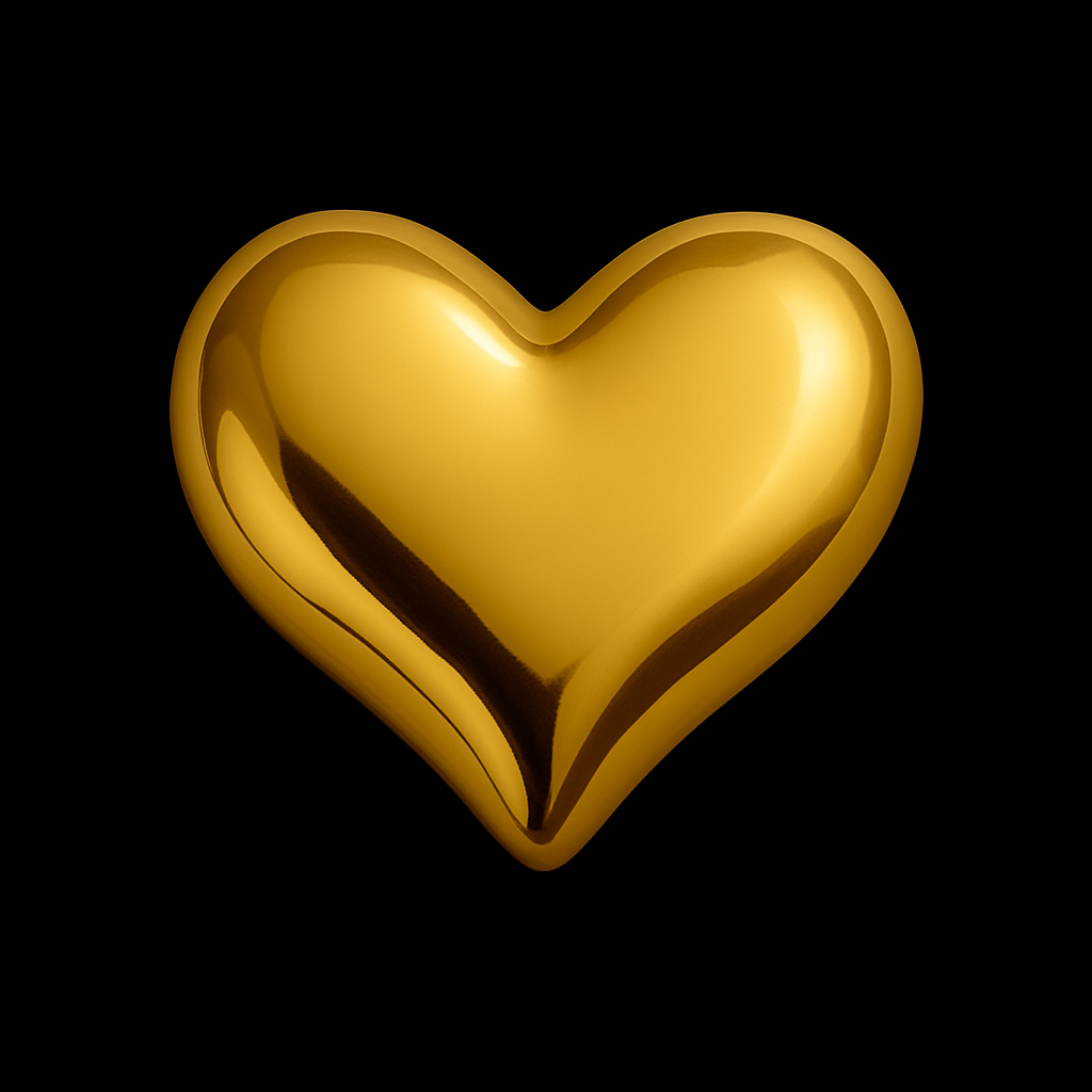 The Bubble-Brat Cosmic Love Heart 18k Gold Tooth Charm