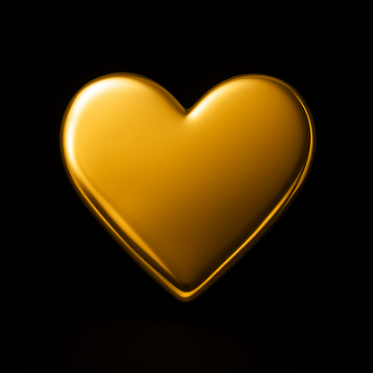 Solid Heart 18k Gold Tooth Charm