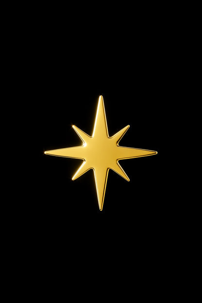 8-point Star 18k Gold Tooth Charm