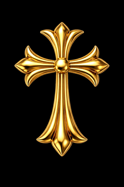 The Fancy Cross 18k Gold Tooth Charm