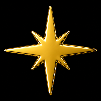 8-point Star 18k Gold Tooth Charm