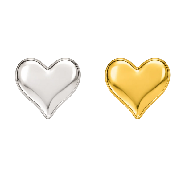 BubbleBrat Heart Tooth Gem Charm | Solid 18K Gold, Dental Safe, Curved Back