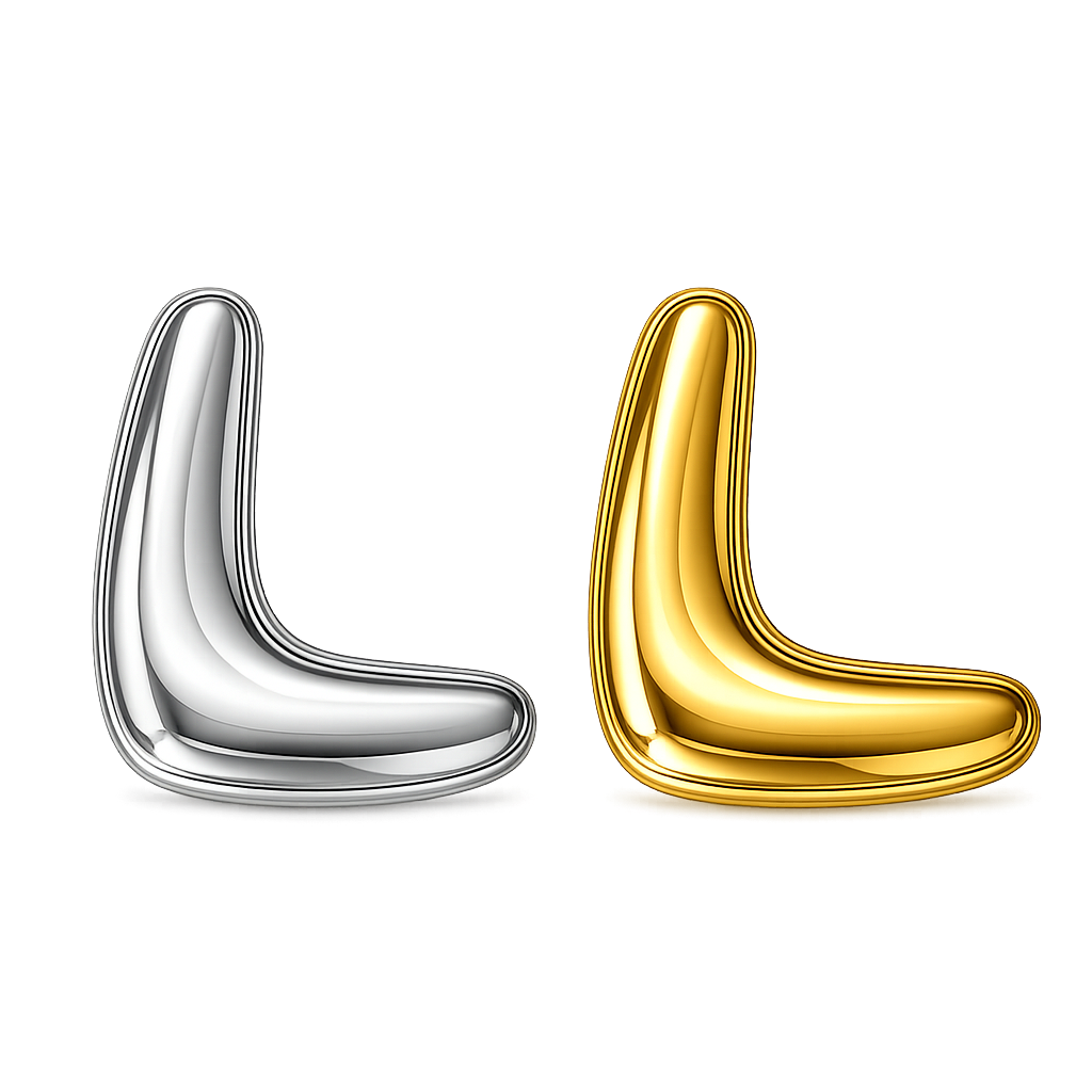 L Corner Tooth Gem Charm | Solid 18K Gold, Dental Safe