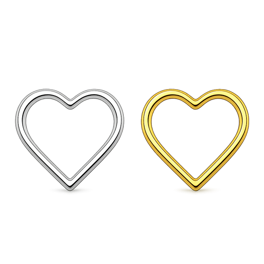 Hollow Heart 18k Gold Tooth Charm