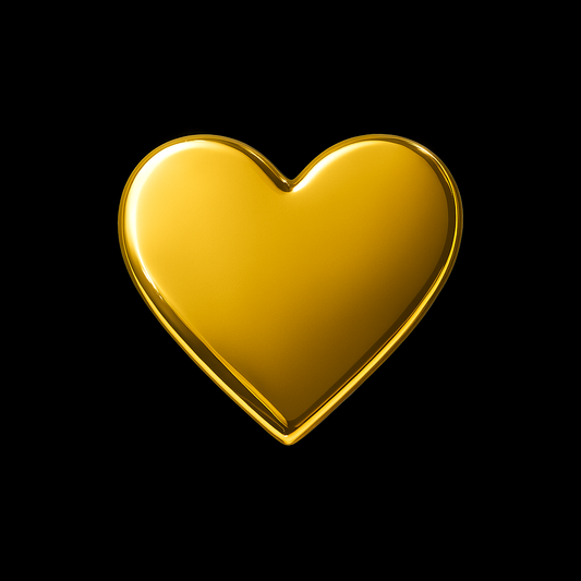 Solid Heart 18k Gold Tooth Charm