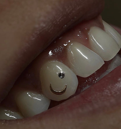 Crescent Moon 18k Gold Tooth Charm (standard size)