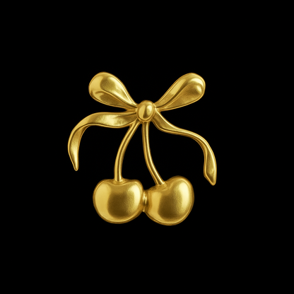Cherry Bow Tooth Charm 18k Gold Tooth Charm