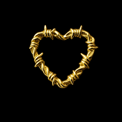 Barbwire Heart 18k Gold Tooth Charm