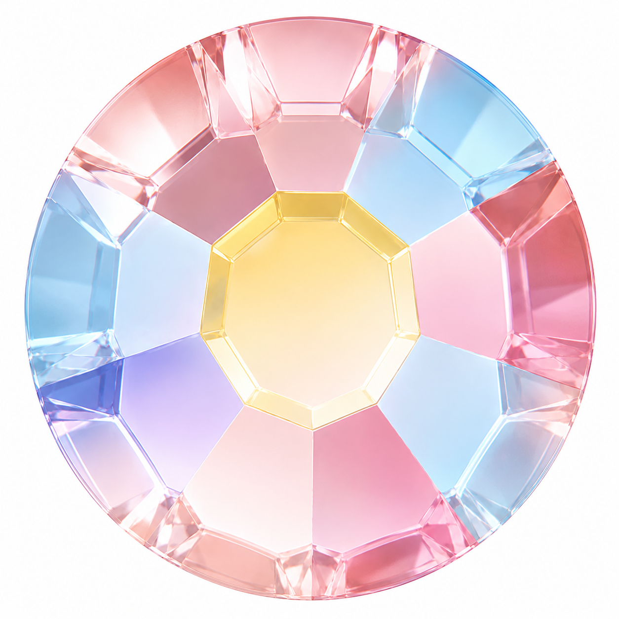 peach ab crystal flat back