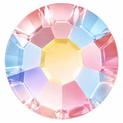peach ab crystal flat back