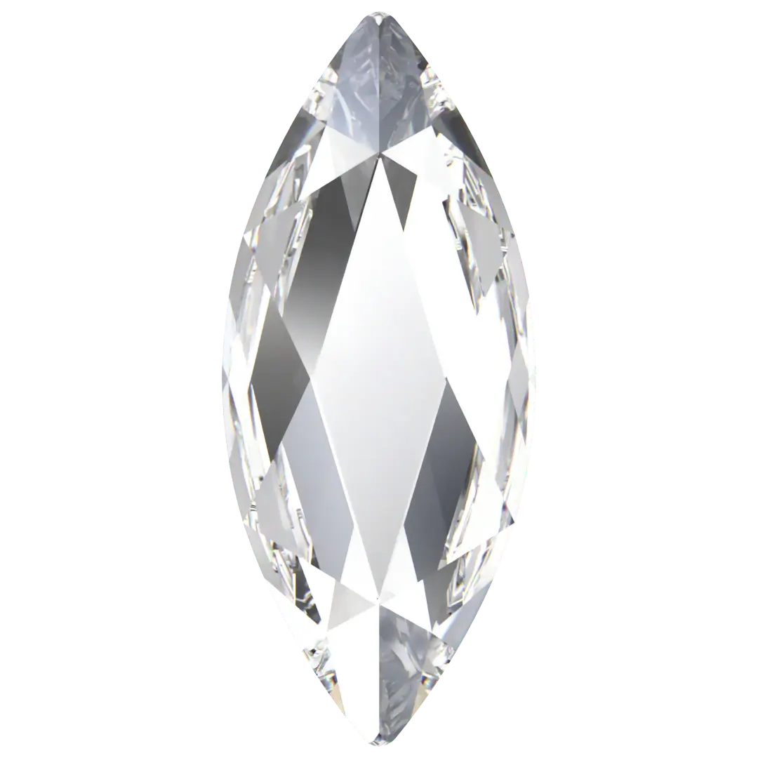 Marquise Tooth Gem Crystals | Lead-Free Glass, Foil Backed, Body Safe