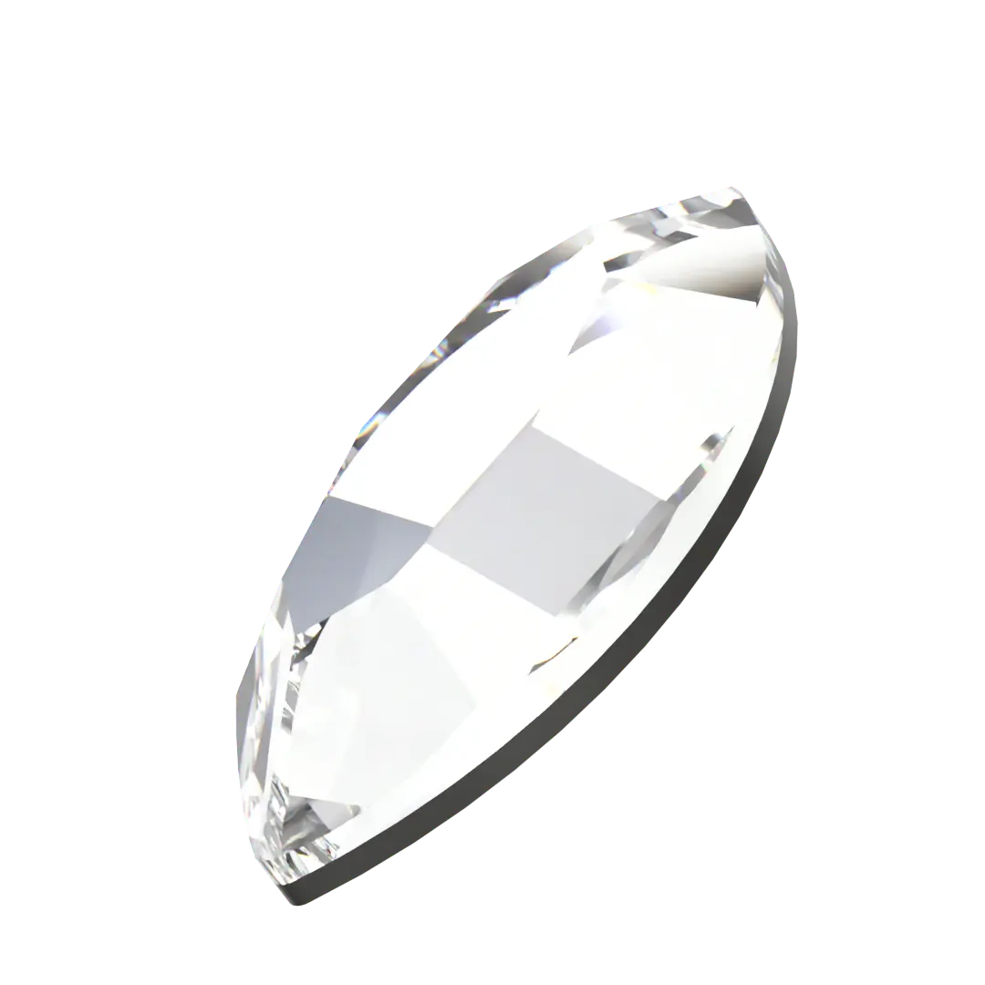 Navette Tooth Gem Crystals | Lead-Free Glass, Foil Backed, Body Safe