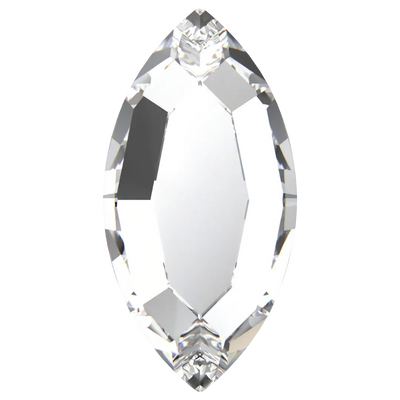 Navette Tooth Gem Crystals | Lead-Free Glass, Foil Backed, Body Safe