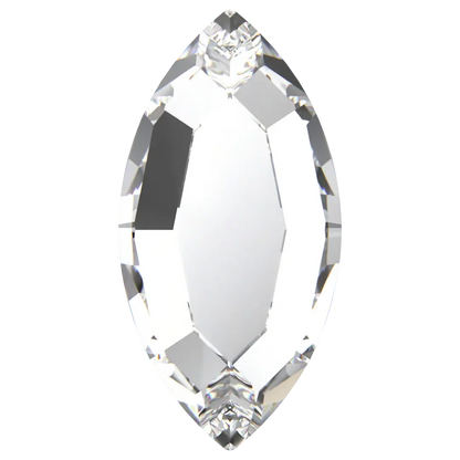 Navette Tooth Gem Crystals | Lead-Free Glass, Foil Backed, Body Safe