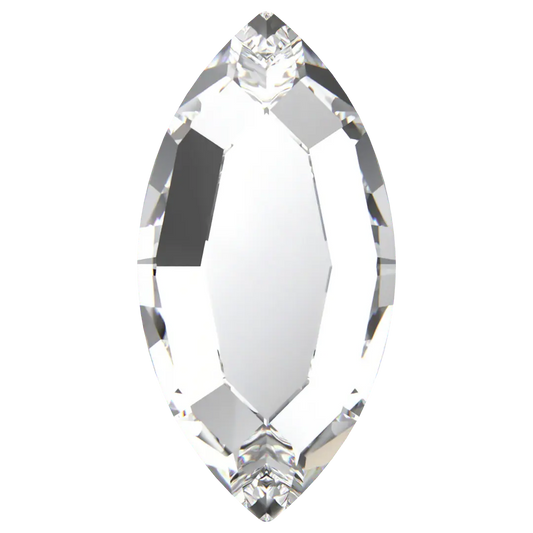 Navette Tooth Gem Crystals | Lead-Free Glass, Foil Backed, Body Safe
