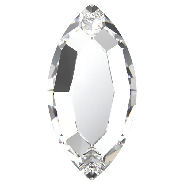 Navette Tooth Gem Crystals | Lead-Free Glass, Foil Backed, Body Safe