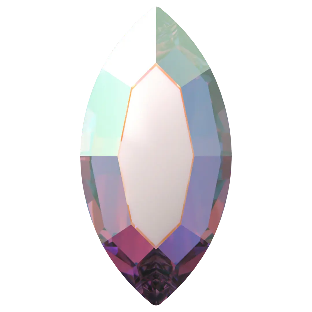 Navette Tooth Gem Crystals | Lead-Free Glass, Foil Backed, Body Safe