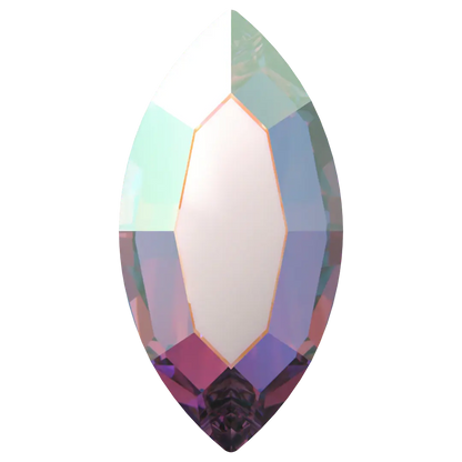 Navette Tooth Gem Crystals | Lead-Free Glass, Foil Backed, Body Safe