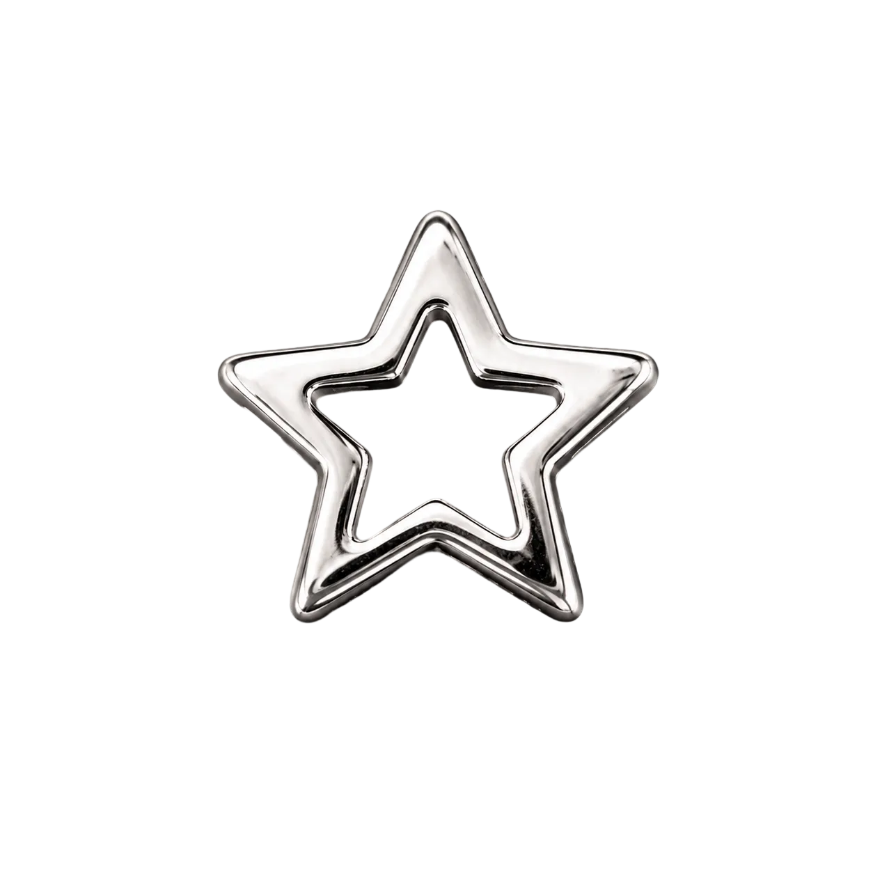 Hollow Star 18k Gold Tooth Gem Charm | Solid 18k Gold Hollow Star Tooth Gem | Slightly Curved Back for Secure Fit