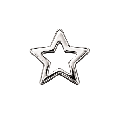 Hollow Star 18k Gold Tooth Gem Charm | Solid 18k Gold Hollow Star Tooth Gem | Slightly Curved Back for Secure Fit