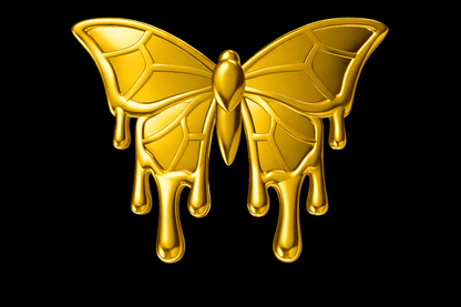 Stain Glass Liquid Butterfly 18k Gold Tooth Charm