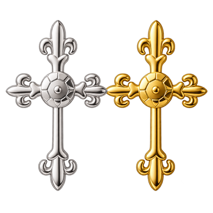 Fleur Micro Cross| 18k Gold Tooth Charm| Micro Cross