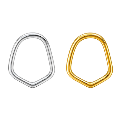 Canine Window Frame Tooth Gem Charm | Solid 18K Gold, Dental Safe, Curved Structure