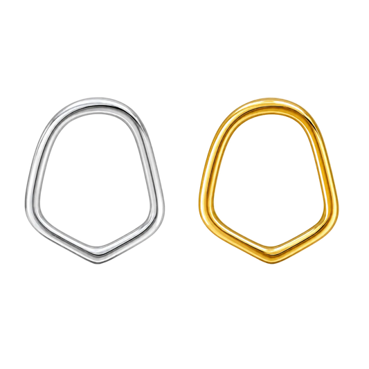 Canine Window Frame Tooth Gem Charm | Solid 18K Gold, Dental Safe, Curved Structure
