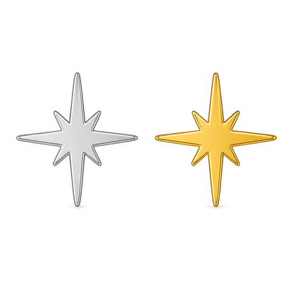 8-point Star 18k Gold Tooth Charm