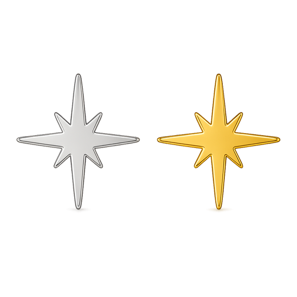 8-point Star 18k Gold Tooth Charm