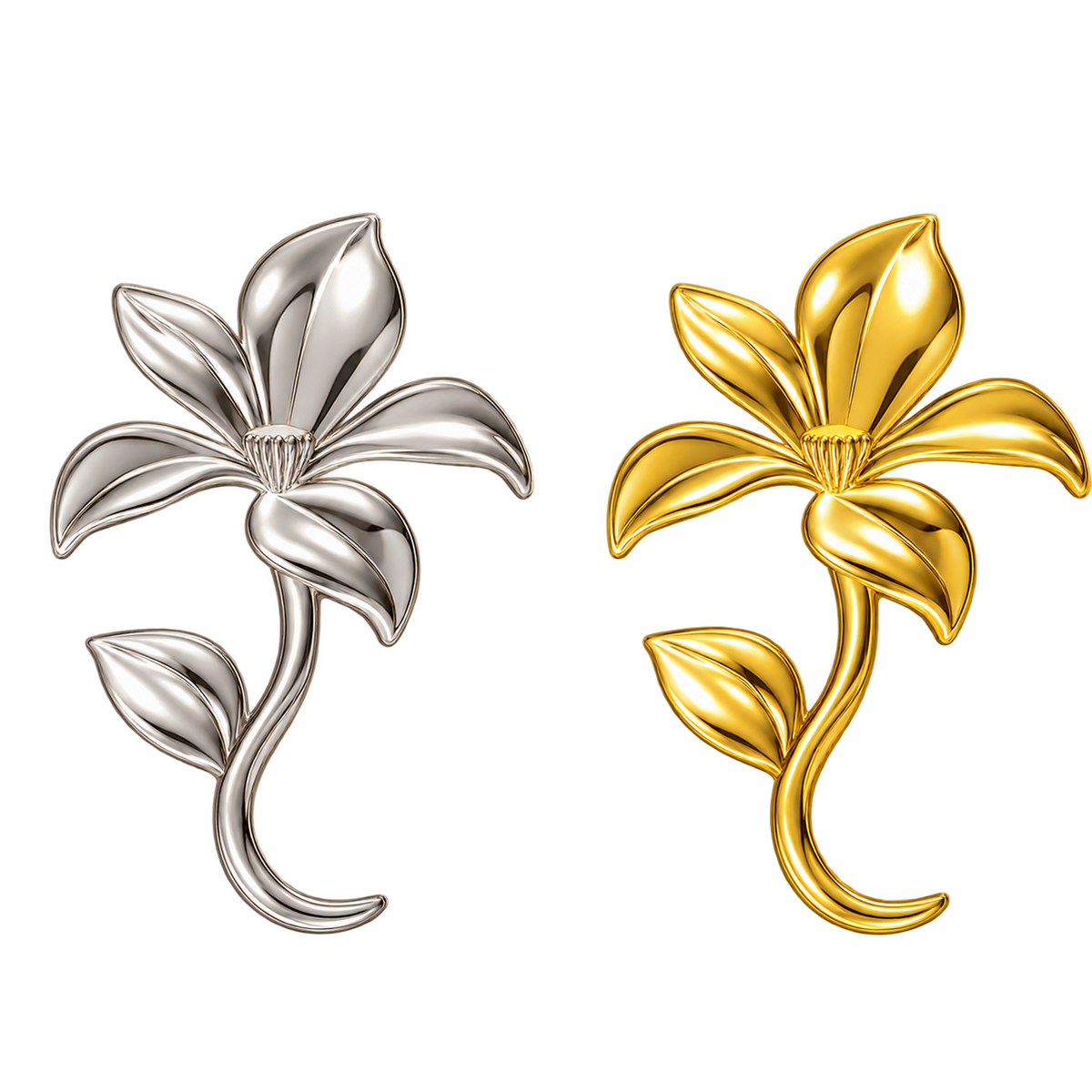 Spring Stem Tooth Gem Charm | Solid 18K Gold, Dental Safe